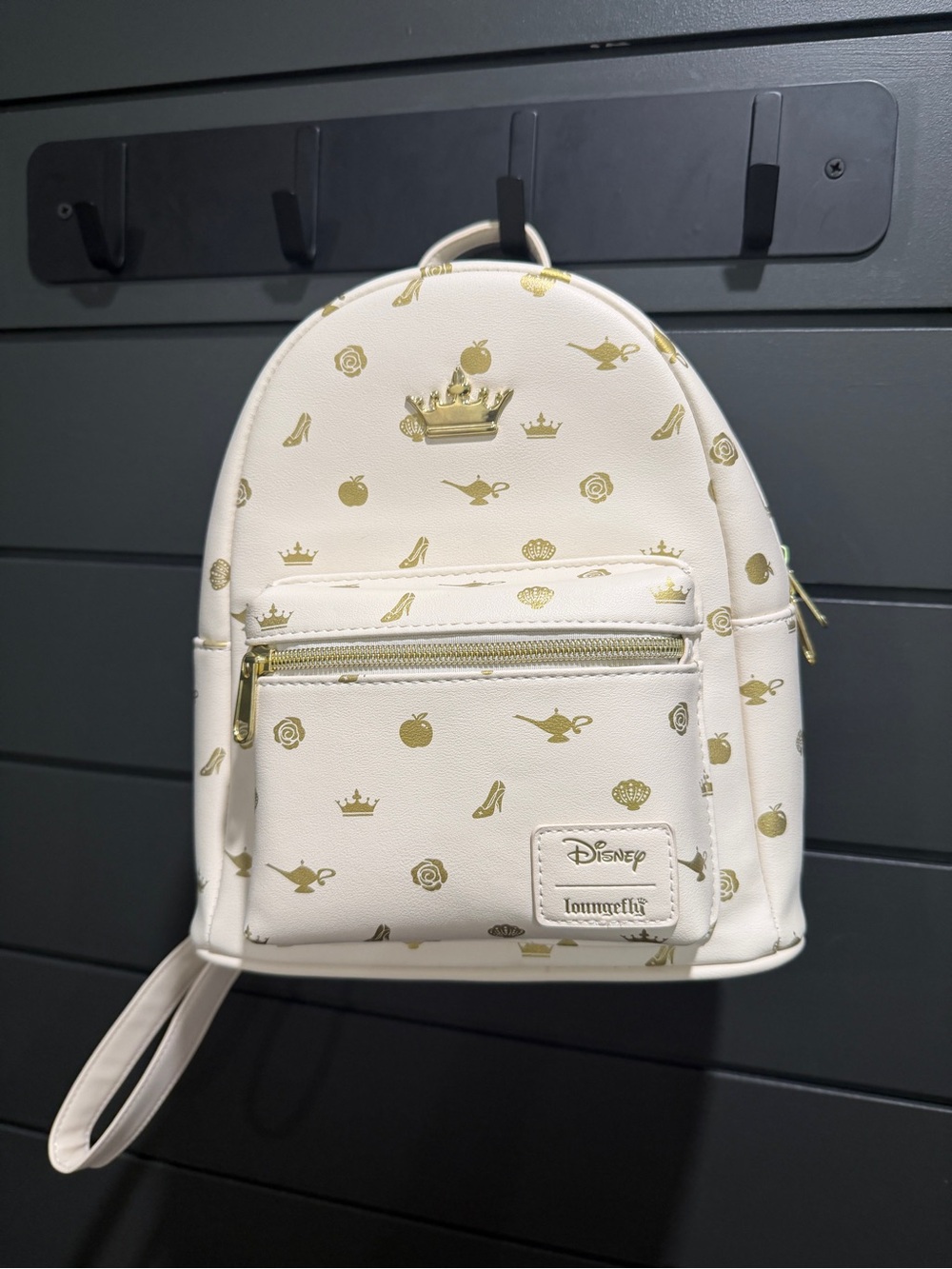 Loungefly White & Gold Disney Princess Mini Backpack